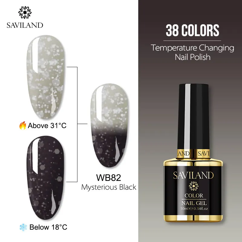 SAVILAND Хамелеон Гель-лак для ногтей изменение температуры цвета блеск Гибридный гель УФ Гель-лак Vernis полуперманентный дизайн ногтей - Цвет: 10ml WB82