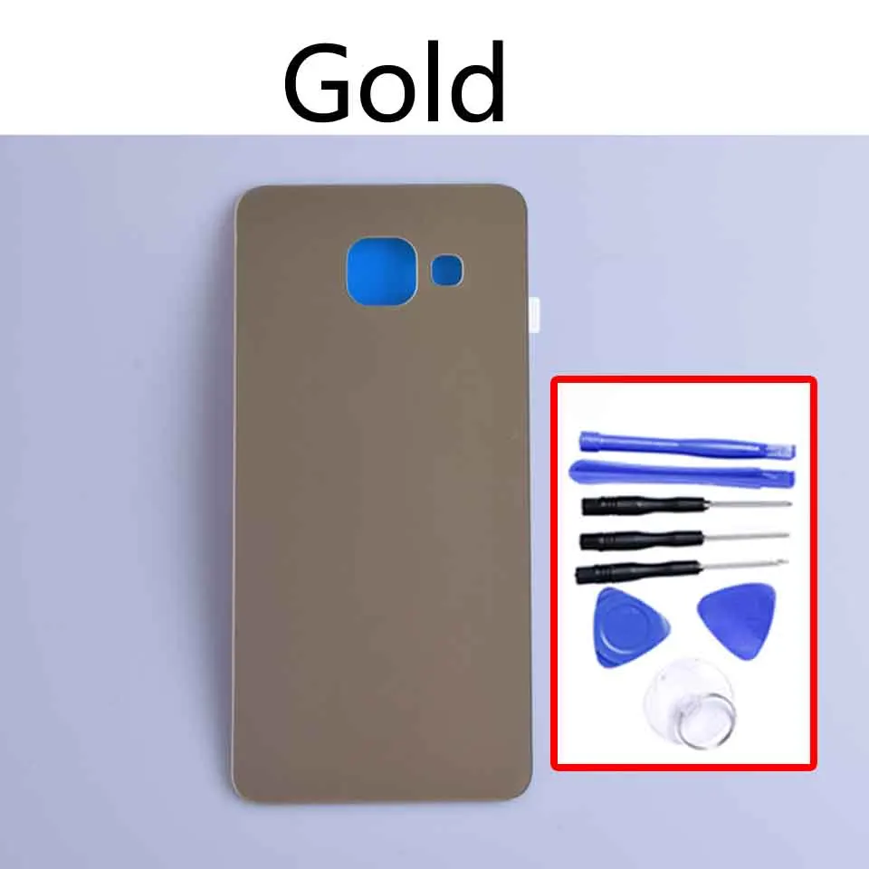 Gold-With tool A310 для Samsung Galaxy A3 A310 SM-A310F A310F SM-A310F/DS задняя Батарея чехол 3D Стекло чехол на заднюю крышку - Цвет: Gold-With tool