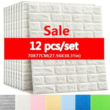 

Home Decoration Stickers for Wall 3d Brick Wall Stickers 70x77 DIY Self Adhesive 3D Wall Stickers Wallpaper for Kitchen Bathroom