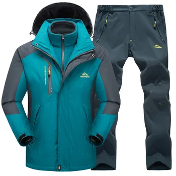 

Winter Men Outdoor Jacket Suit 3 in 1 Windproof Waterproof Thermal Jacket Women Trekking Hiking Camping Skiing Sportswear Suit