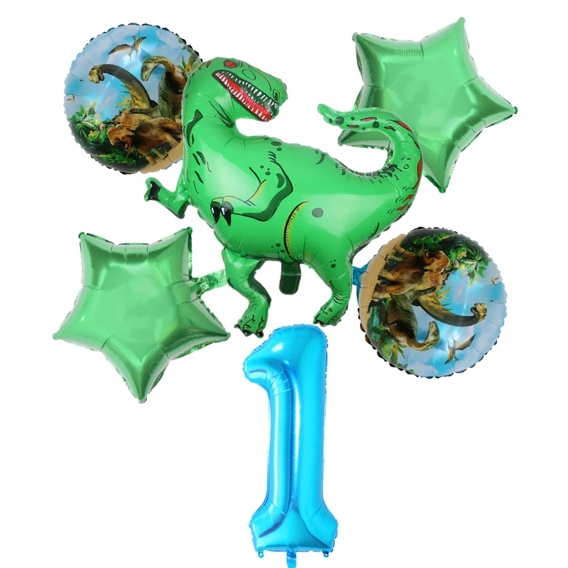 

6pcs/set Dinosaur Foil Balloons Blue Red 40 inch Number Ballon Baby Shower Kids Birthday Party Decorations Party Supplies Toys
