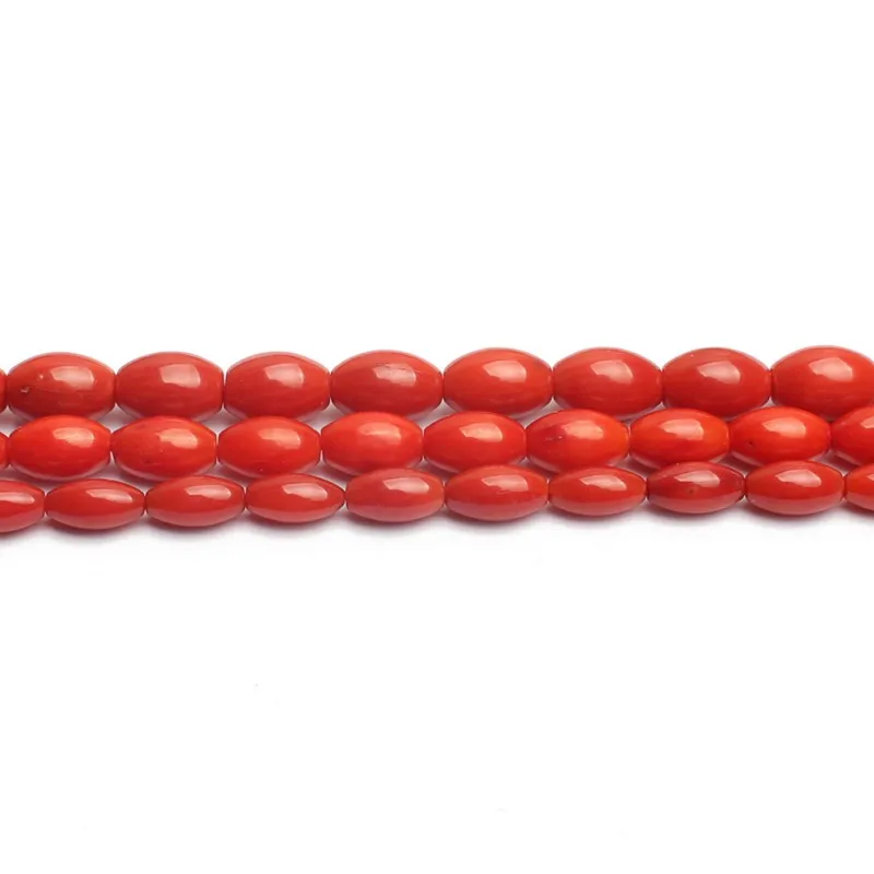 4x8/5x8/6x9mm Natural Red Coral Rice Shape Stone Beads Rondelle Spacer for Diy Bracelet Accessories Jewellery Making 15&quot | Украшения и