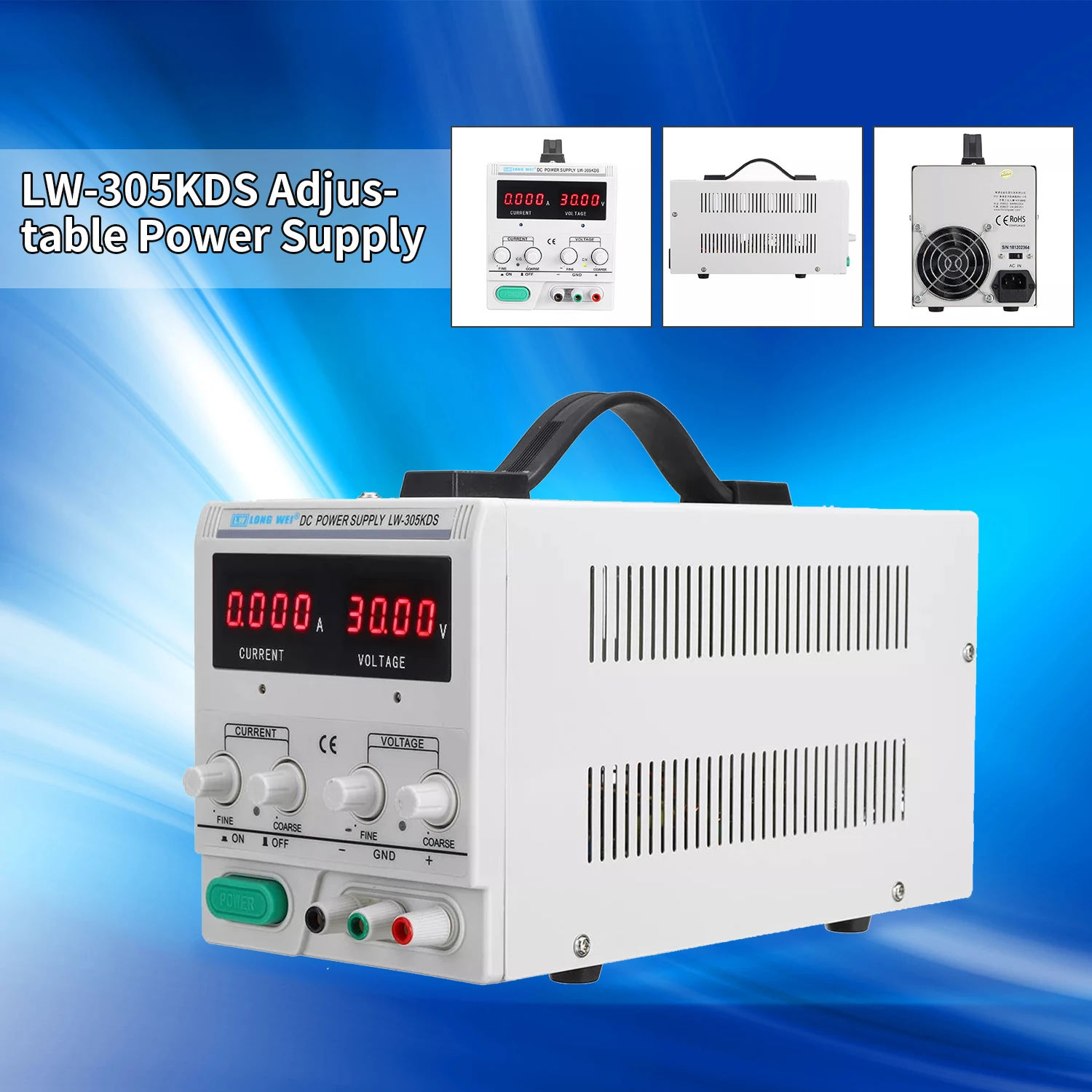 Регулятор напряжения, источник питания постоянного тока LW305KDS, 110 В/220 В, 0-30 в, регулируемый светодиодный лабораторный источник питания, переключение, регулируемое