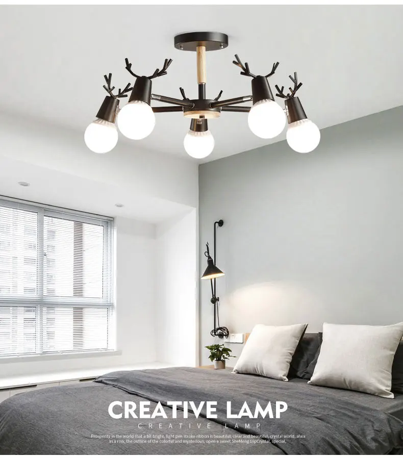 Nordic Antlers Chandelier  suspension luminaire lustre moderno LED Chandeliers Lighting Fixtures 8
