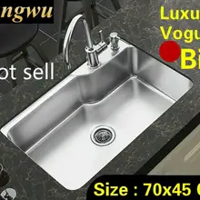 Квартира Высокое качество мыть овощи vogue большой роскошный кухня один корыто раковина 304 нержавеющая сталь 700x450 мм