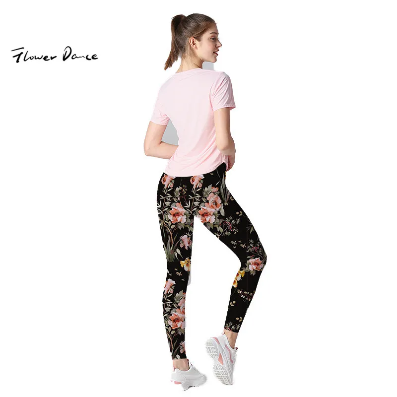 FlowerDance тонкие эластичные штаны для йоги бесшовные леггинсы с завышенной талией