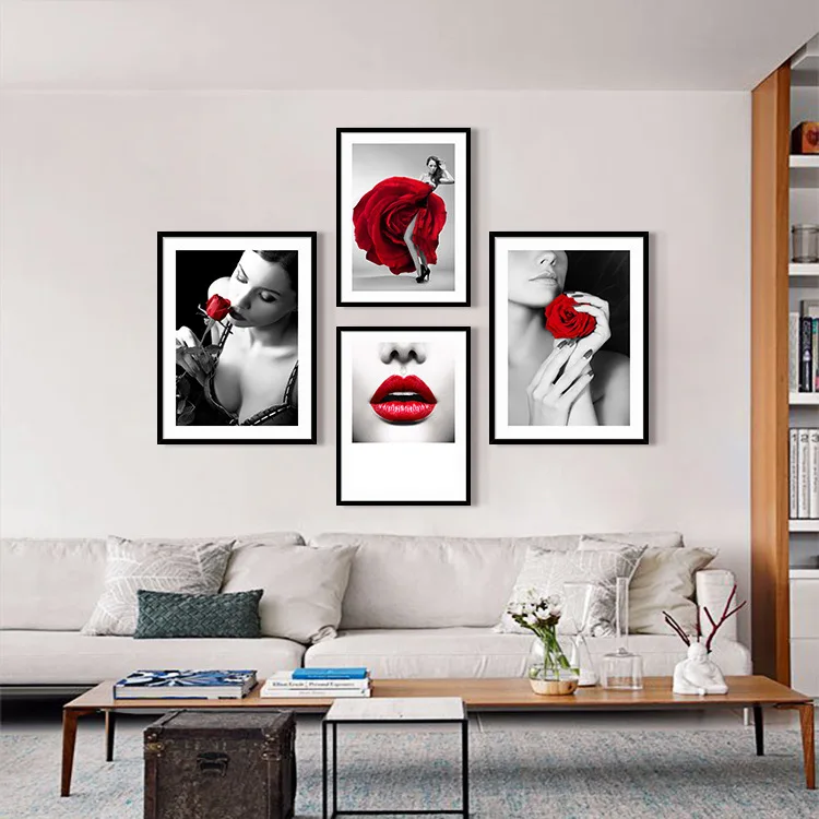 

Mean Well Painting with Frame Living Room Modern Decorative Picture Corridor Entrance Stairs Hanging Painting Mural Black And Wh