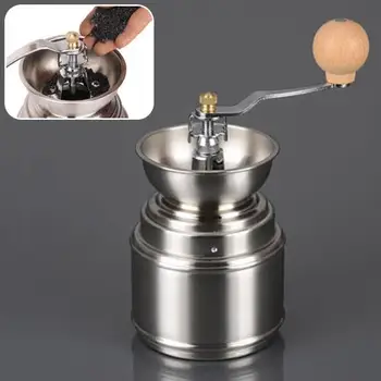 

Classical Stainless Steel Manual Coffee Grinder Retro Coffee Spice Mini Burr Mill wheel machine Handmade Bean Pepper Spice tool