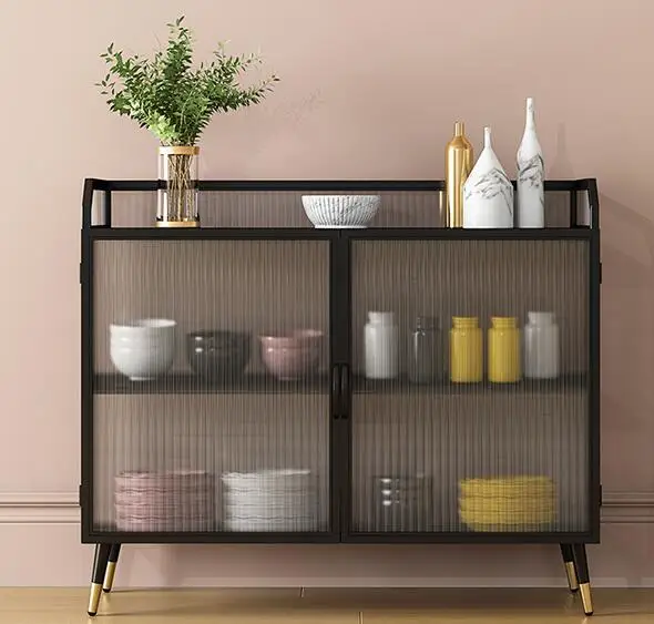 

Glass side cabinet Nordic restaurant kitchen porch storage cabinet tea cupboard