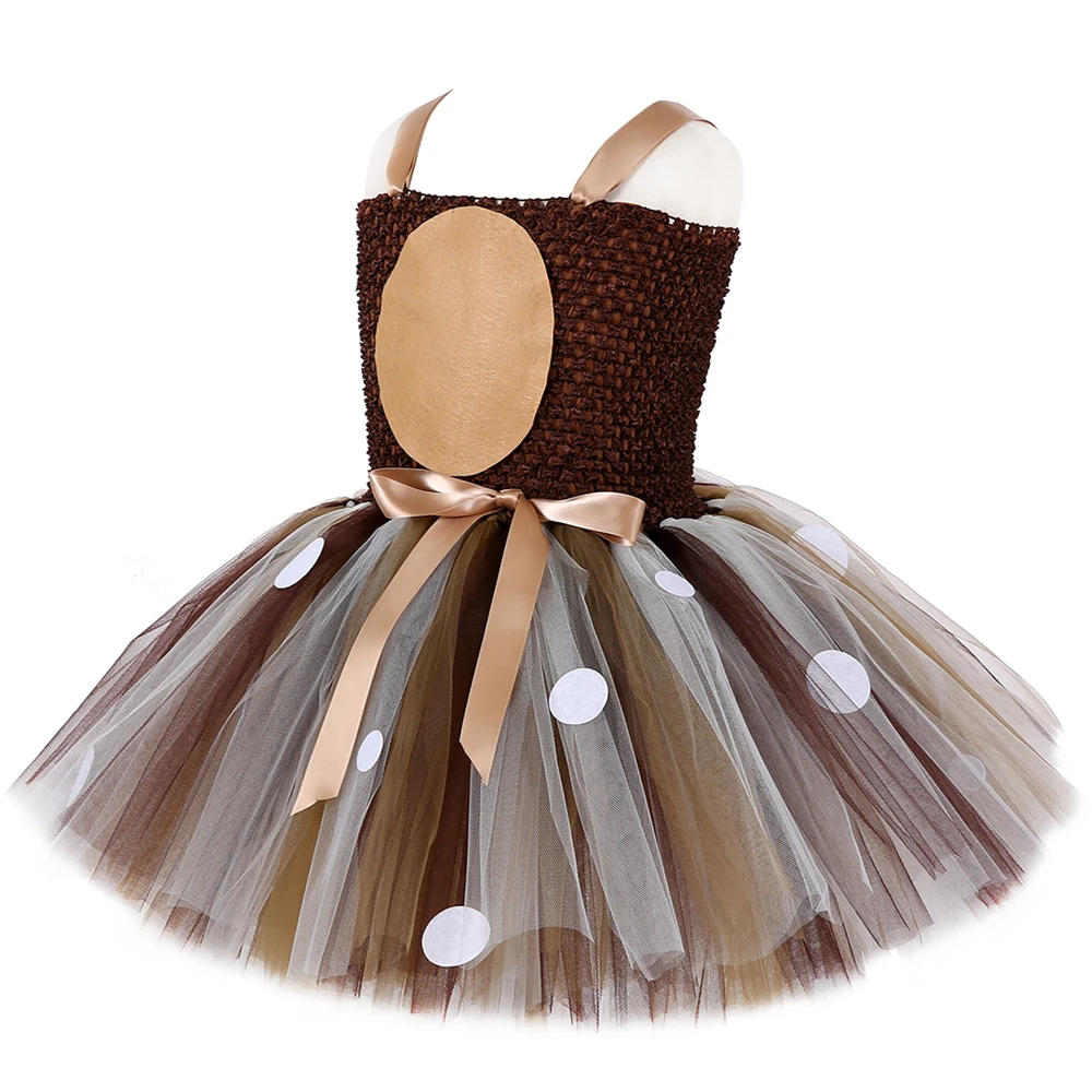 Girls Deer Tutu Dress Child Xmas Christmas Birthday Party Dress Up Halloween Costume for Kids Elk Reindeer Deer Cosplay Costume smocked baby dresses