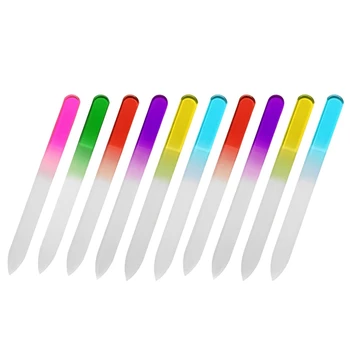 

10PCS Colorful Crystal Glass Nail File Manicure Set Nail Filer for Professional and Personal Manicure Nail Care