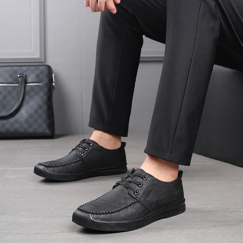 Мужские кроссовки; кожаная обувь; Zapatos De Hombre; модная мужская повседневная обувь на плоской подошве; Весенняя брендовая мужская мягкая удобная обувь