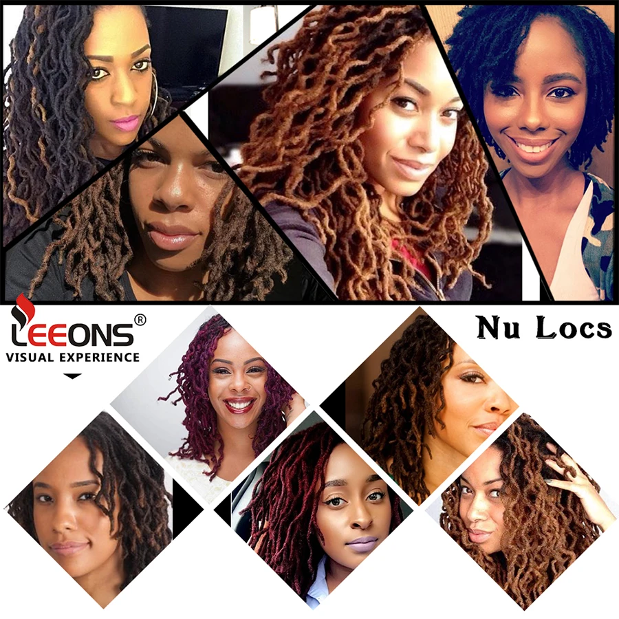 Leeons Высокое качество Мягкие Nu Locs кудрявые вязанные косы 20 стендов/упаковка Ombre
