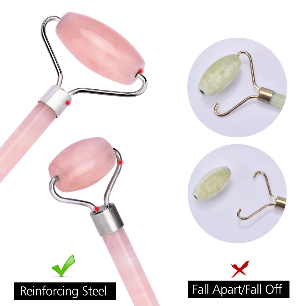 Natural Rose Jade Roller Slimming Face Lifting Wrinkle Removal Genuine Green Jade Stone Beauty Massage Skin Face Care Tool Natural Rose Jade Roller Slimming Face Lifting Wrinkle Removal Genuine Green Jade Stone Beauty Massage Skin Face Care Tool