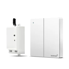 Suntree two-open white self-powered switch freely paste wireless wiring free panel home remote intelligent lighting controller