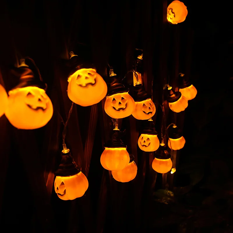 Ambience Halloween LED Lights Horror Pumpkin Lights Ornament Halloween Light Post Party Props Garden Backyard Lamp Decorations