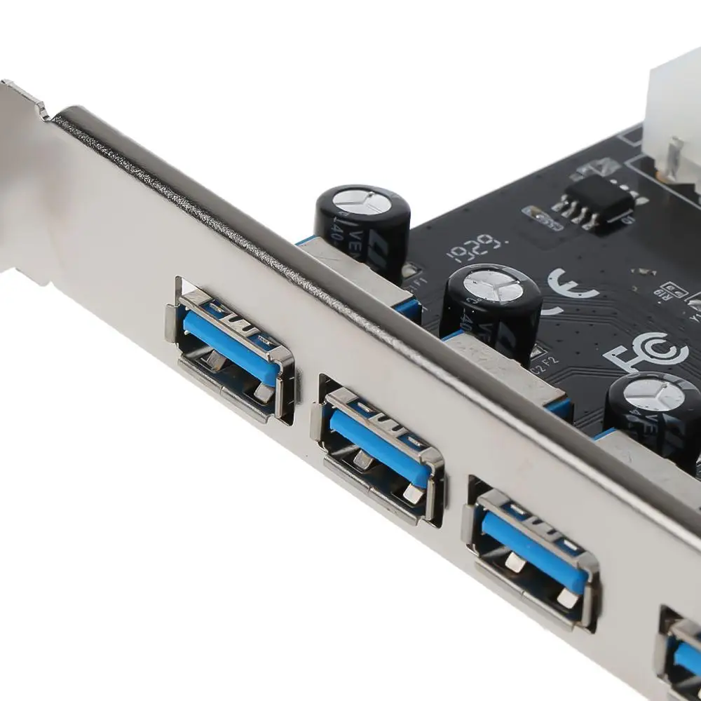 4 Port PCI-E to USB 3.0 HUB PCI Express Expansion Card Adapter 5 Gbps Speed For Desktop Computer Components Brand New