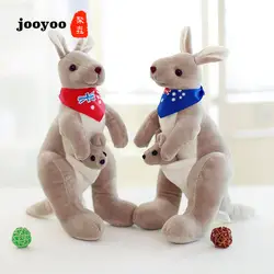 Новый творческий неограниченное мать и ребенок кенгуру кукла моделирование животных мать ребенок плюшевая игрушка-кенгуру подарок на
