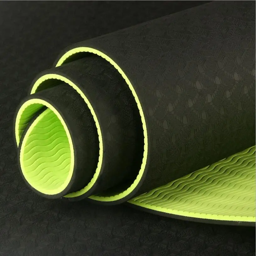 Double Colors 6mm Thickened Non-slip TPE Yoga Mat Extended Fitness Mat Non Slip Carpet Mat For Beginner Exercise Mats