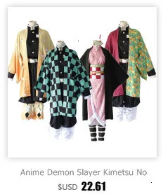 Anime Demon Slayer Kimetsu No Yaiba Tanjiro Kamado Nezuko Cosplay Costume Women Kimono Jackets Halloween Costumes For Men CS027