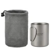 Lixada Camping Titanium Mug Double Wall Titanium Mug Outdoor Picnic Cookware Coffee Water Mug with Foldable Handle 50ML-750ML 2