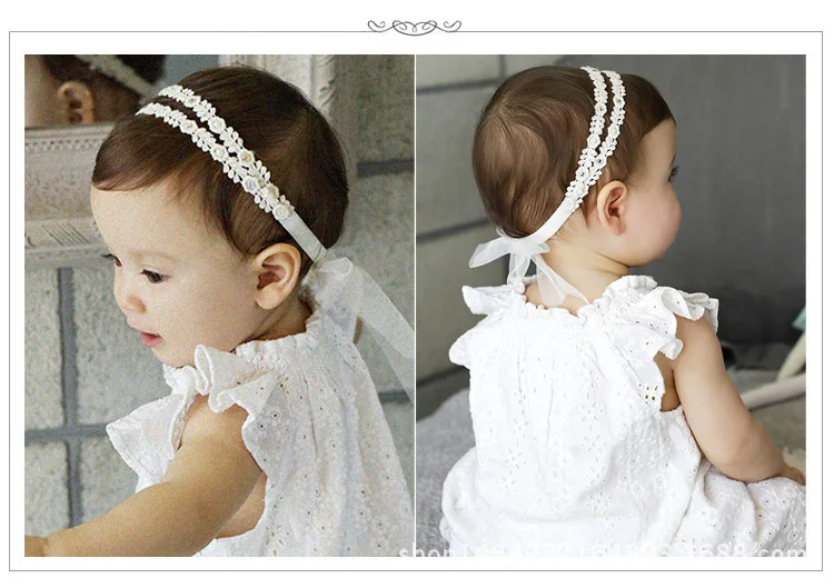 Южная Корея, Лидер продаж, детские белые хлопковые кружевные головные уборы для маленьких девочек