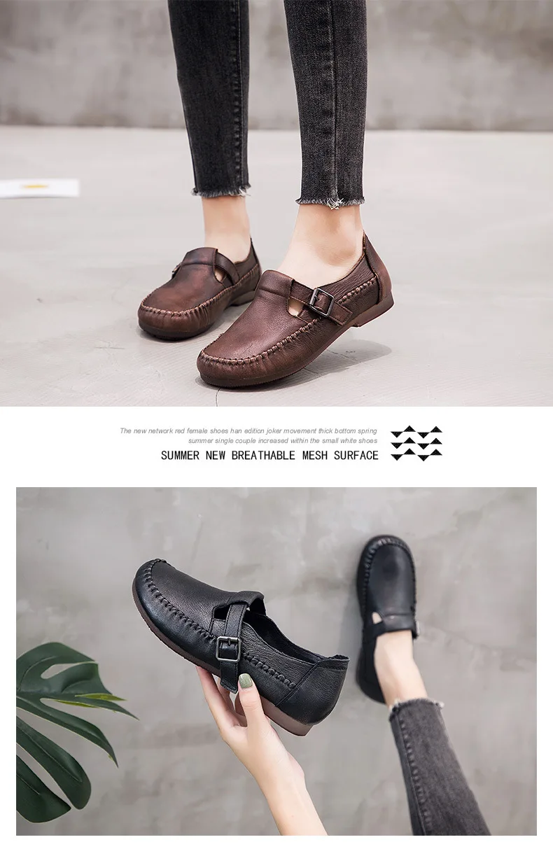 GKTINOO/Новинка года; женские оксфорды из натуральной кожи на плоской подошве; chaussures femme; повседневная женская обувь ручной работы в стиле ретро без застежки