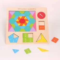 3D красочная деревянная головоломка Танграм головоломка игрушки игра дошкольного магирования интеллектуальная развивающая игрушка для