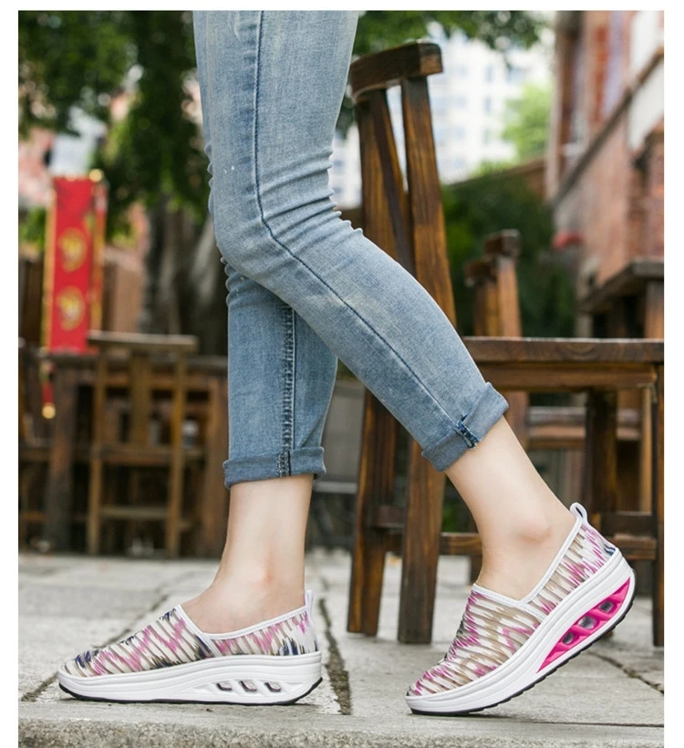 Высококачественная обувь на платформе; Легкая женская обувь на танкетке; дышащая женская обувь из сетчатого материала; сезон весна-лето; AA60014
