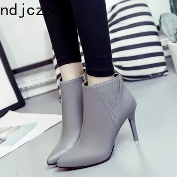 

Women's Boots The New Fashion Winter Pointed Zipper Fine Heel High Heel Short Tube Women's Shoes Plus Size 34-43 Heel Height 9cm