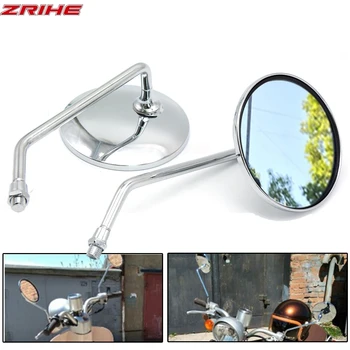 

Motorcycle Mirrors accessories 8mm 10mm Left and Right Rear side view Mirror round mirror Moto Mirror Scooter E-Bike Rearview
