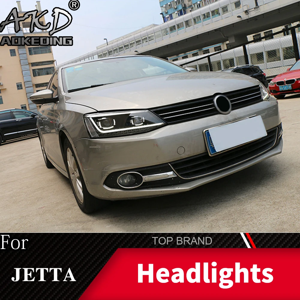 Головной фонарь для автомобиля VW Jetta Mk6 2011- фары Противотуманные фары Дневные ходовые огни DRL H7 светодиодный Биксеноновая лампа автомобильные аксессуары