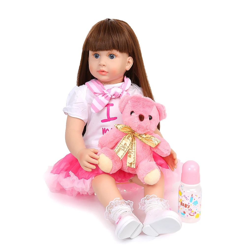 60 см реалистичные куклы Reborn Baby, кукла принцессы для девочек, длинные волосы, силиконовые мягкие куклы Reborn для малышей, подарки на день рождения и Рождество, игрушки для детей