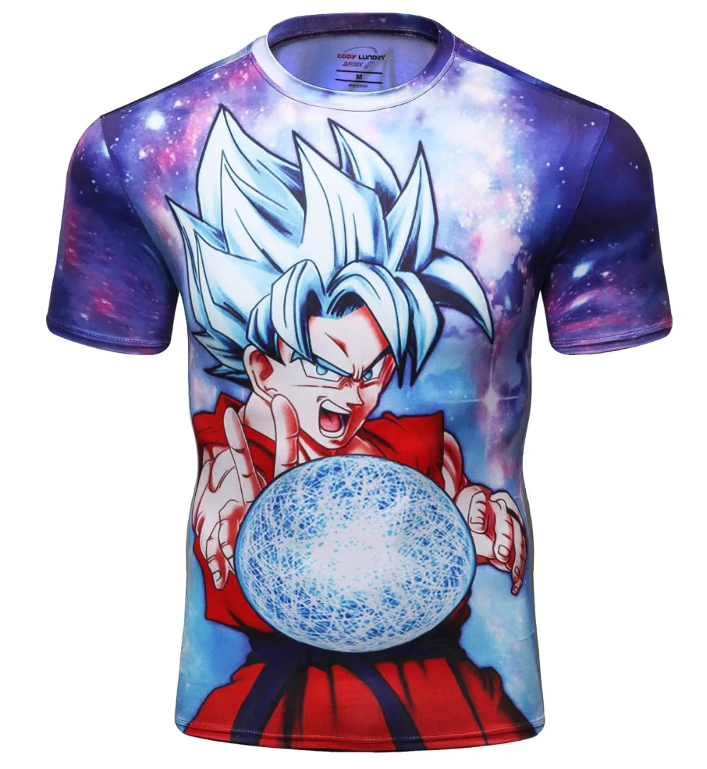 Мужская Супер Saiyan combats Dragon ball Son Gokū Vegeta с принтом из мультфильма компрессионная Спортивная Фитнес эластичная футболка быстросохнущая
