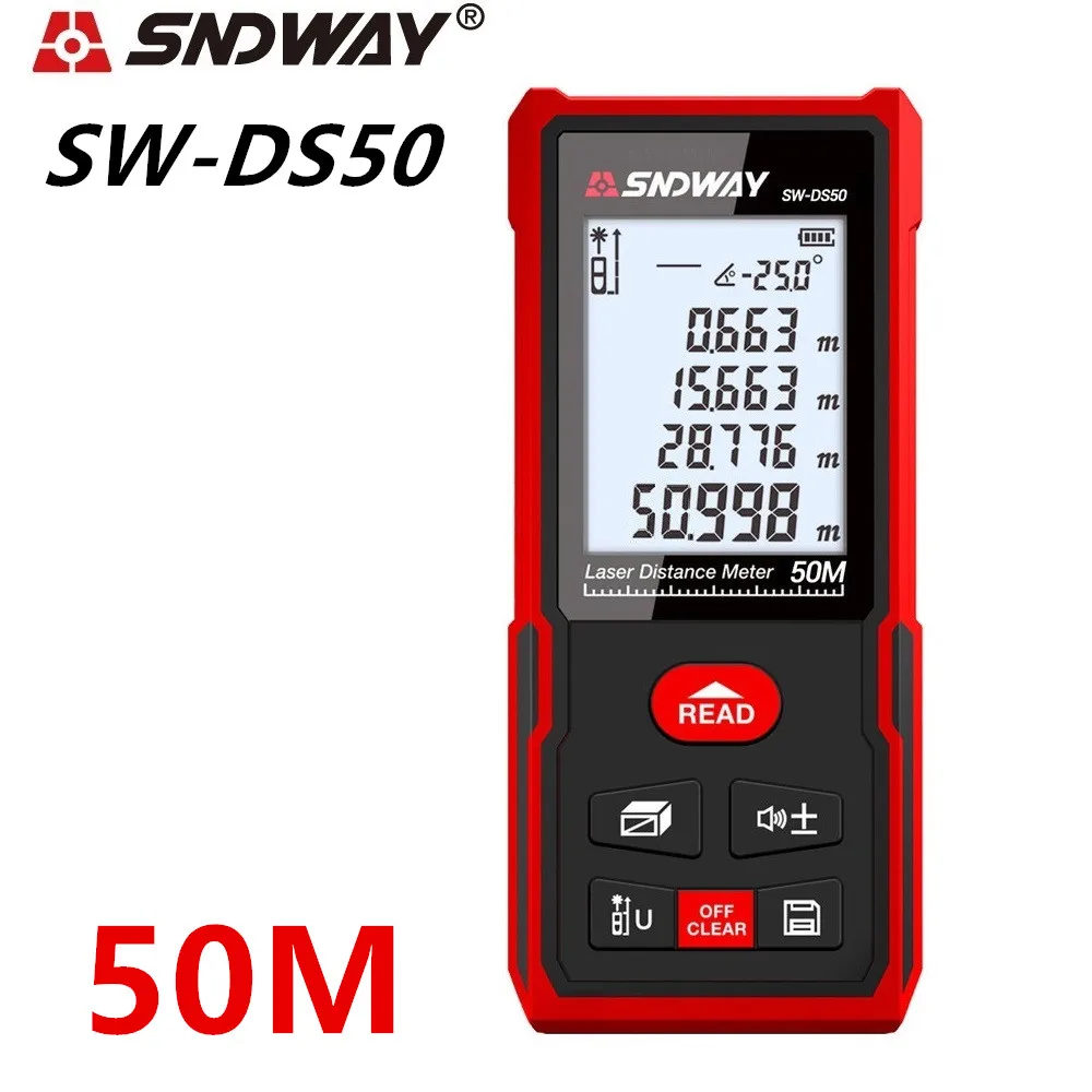 Лазер SNDWAY дальномер 120m 100 длиной 50 м/Лазерная дальномерная лента измерения
