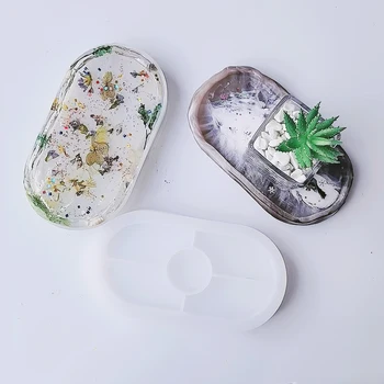 Elipsa Coaster taca żywicy epoksydowej formy plastry agatu mata na kubki uchwyt silikonowe formy 3D DIY Craft dekoracja na biurko odlewania narzędzia tanie i dobre opinie CN (pochodzenie)