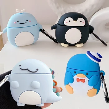 

For Airpods Pro 3D Cute Cartoon Dinosaur Baby Penguin Whale Earbuds Case for Apple Airpods 1 2 3 Wireless Earphone Cover Box