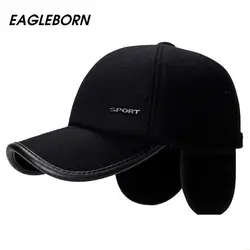Eagleborn Фирменная Новинка 2019 высокого качества бейсболка кепки зимняя шапка Модные шапки и кепки s для мужчин толстые теплые наушники для