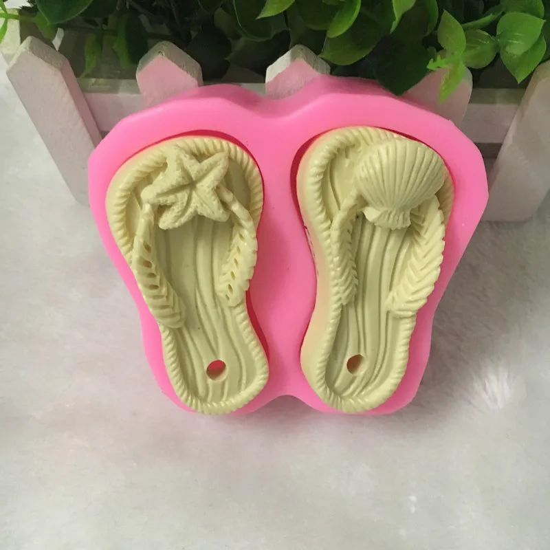 

Shell Starfish flip-flops modeling Silicone Mold Fondant Cake Decorating Tools Soap Mold Cake Chocolate