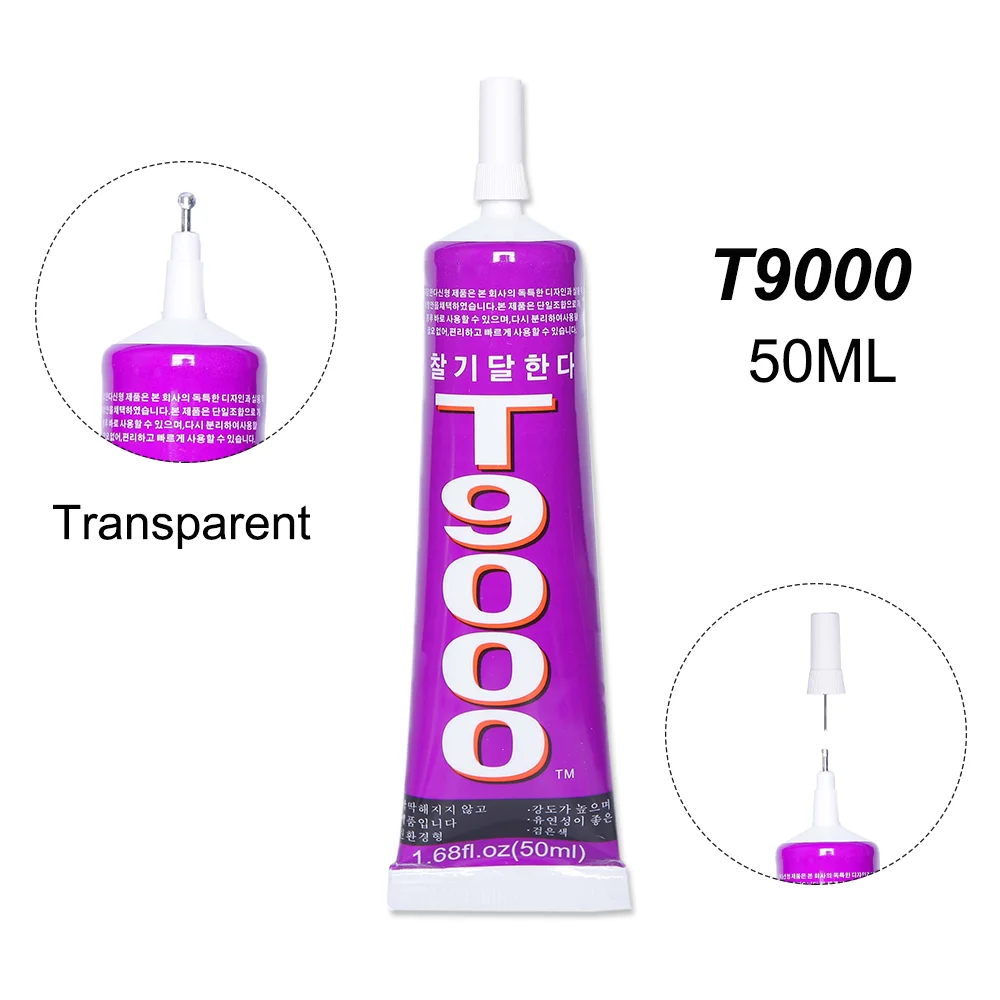 

50ML T9000 Super Glue Epoxy Adhesive Scrapbooking Wood Craft LCD Glitter Textile Nail School Phone Ceramics Jewelry Bead Clothes