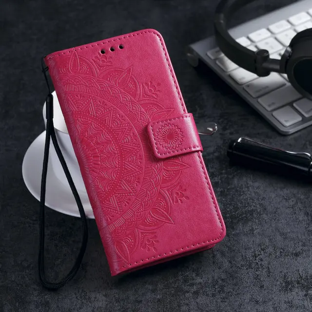 Redmi8 Redmi 8A 8 A кожаный чехол 3D Тотем кошелек чехол для Xiaomi Redmi 8 чехол Redmi A8 флип чехол 360 Защита противоударный чехол - Цвет: Красный