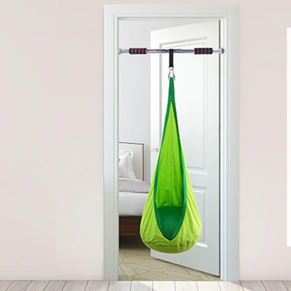 

Outdoor Roof Hammock Chair Air Cushion Home Comfortable Zipper Children Courtyard Indoor Swing Pod Space Saving Hanging Seat