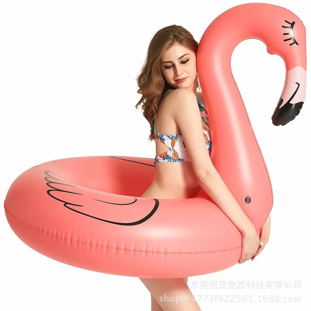 

Factory Direct Selling PVC Inflatable Flamingo Swimming Tube New Style Shy Flamingo Water Adult Swim Ring Wholesale