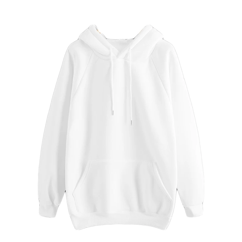 Dotfashion синий карман шнурок деталь сплошной балахон женская повседневная одежда Осень простой длинный рукав с капюшоном Пуловеры Толстовка
