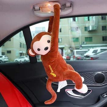 

Cartoon Cute Monkey Tissue Box Home Car Napkin Paper Container Vehicel Tissue Paper Holder Storage Paper Organizer Tissue Boxes