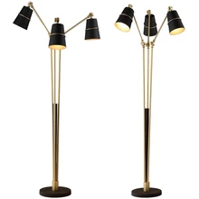 Скандинавские 3 головки напольные светильники регулируемые с черно-белыми цветами lampada Da terra