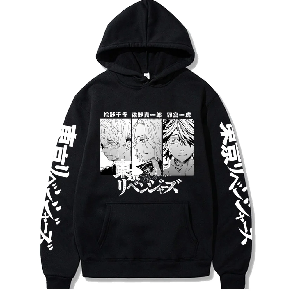 

Hoodie Sweatshirt Harajuku Anime Tokyo Revengers Hanemiya Kazutora Matsuno Chifuyu Mikey Autumn Winter Men Women Loog Sleeve