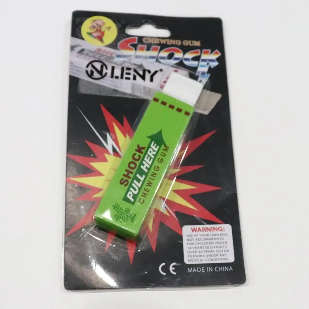 Fashionable Unique Fantastic Safety Trick Joke Funny Toys Electric Shock Chewing Gum Pull Out Head for Gifts