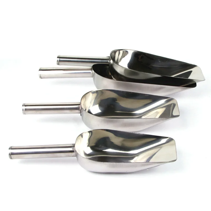 Ice Shovel Scoop Ice Cube Scoop Candy Buffet BBQ Ice Stainless Scoops Ice Tongs Flour Cube Shovel Buffet Bar Tools Wedding Bar Party Kitchen Accessories