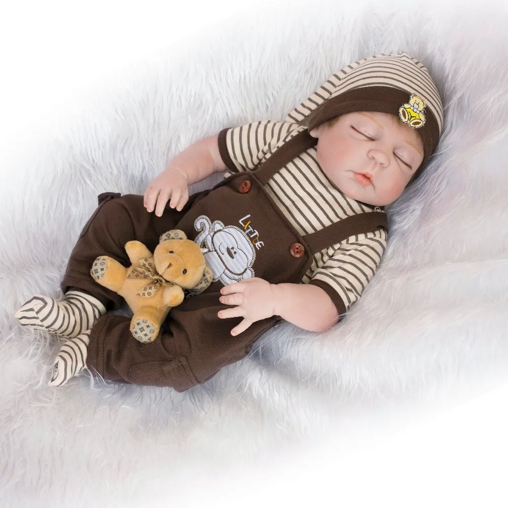 55 см Силиконовая виниловая кукла для новорожденных, Bebe Alive boy, реалистичные закрытые глаза для девочек, подарок на Рождество, кукла для игры в ванну